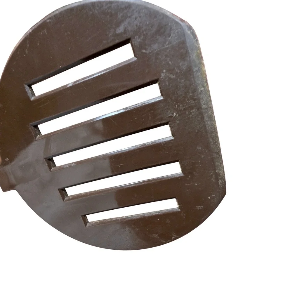 Robinson Stainless USA Vintage Spatula Brown Slotted Head Wood Handle Riveted
